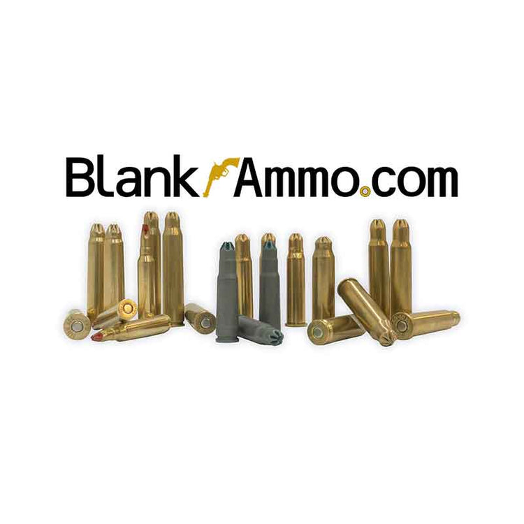 BlankAmmo.com logo over assorted Blank Cartridges fir Rifles