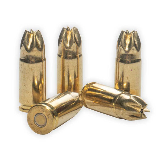 Munición de fogueo de latón para calibre 9 mm automático (9 x 19 mm Parabellum) | 50 cartuchos