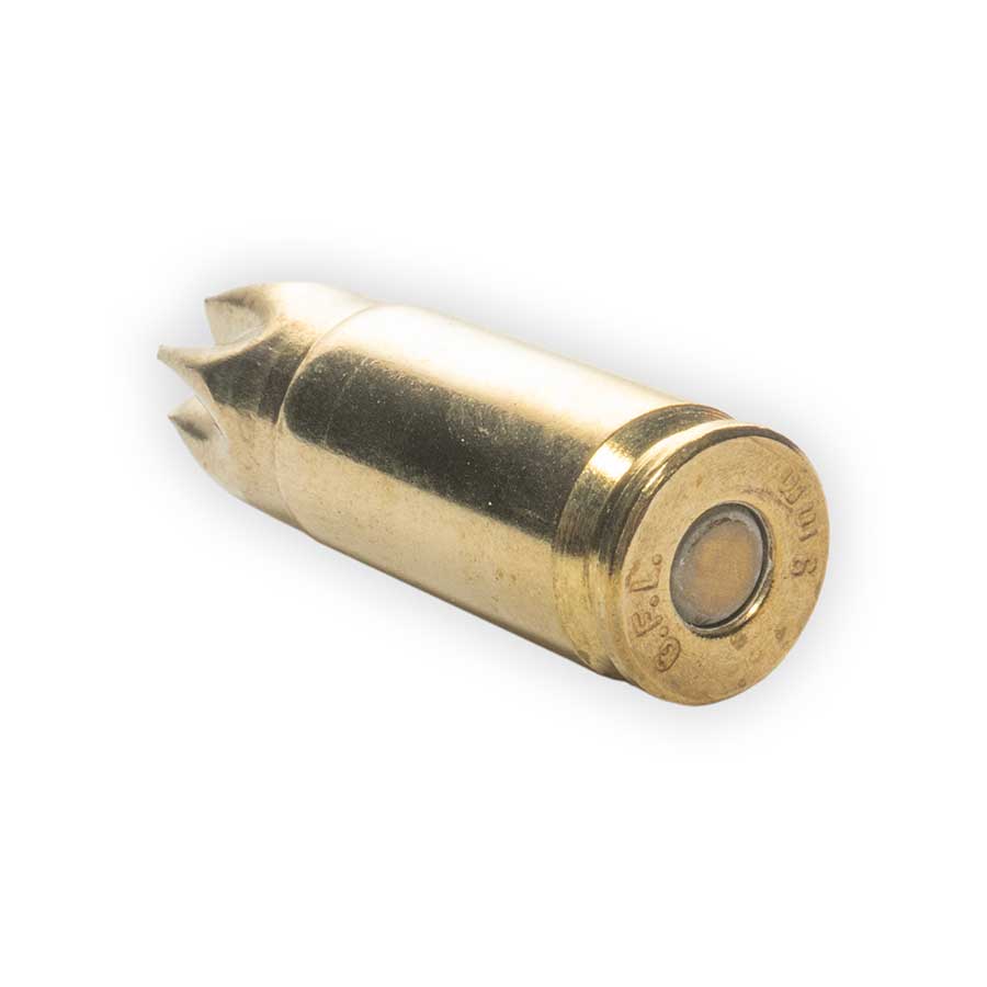 Munición de fogueo de latón para calibre 9 mm automático (9 x 19 mm Parabellum) | 50 cartuchos