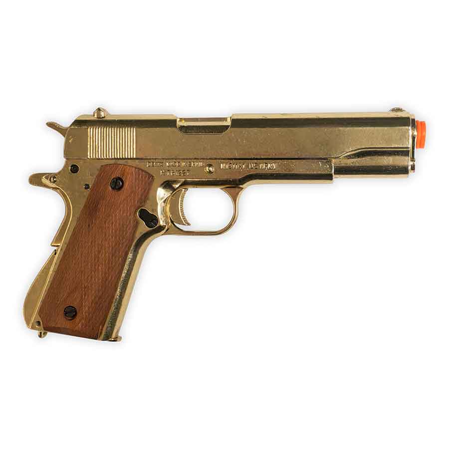 Non-Firing M1911 Replica | Denix | Gold Finish Wooden Grips