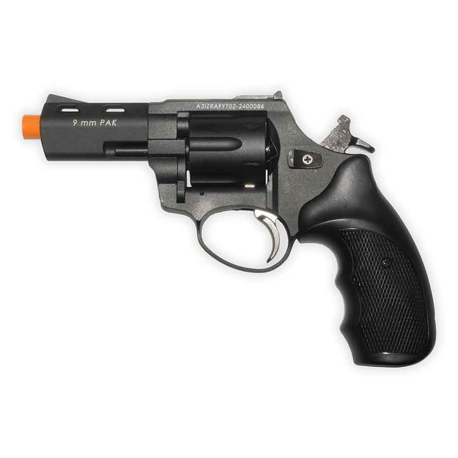 Revólver de fogueo ZORAKI R2 con cañón de 3" | Calibre .380, PAK de 9 mm y disparo frontal | Acabado negro