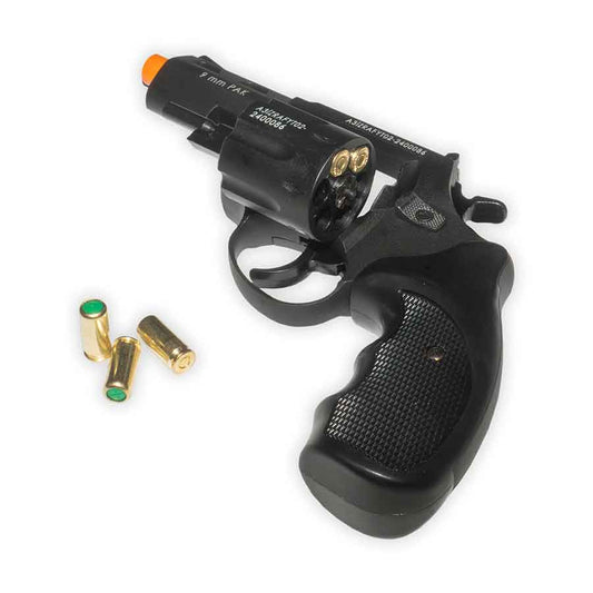 Revólver de fogueo ZORAKI R2 con cañón de 3" | Calibre .380, PAK de 9 mm y disparo frontal | Acabado negro
