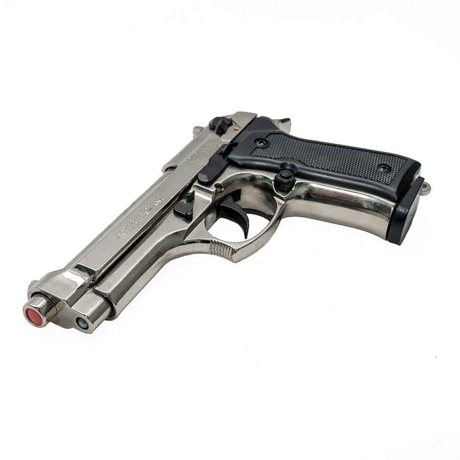 Kimar Model 92 Blank-Firing Pistol | Semi-Auto Top-Firing 9mm PAK | Chrome Finish
