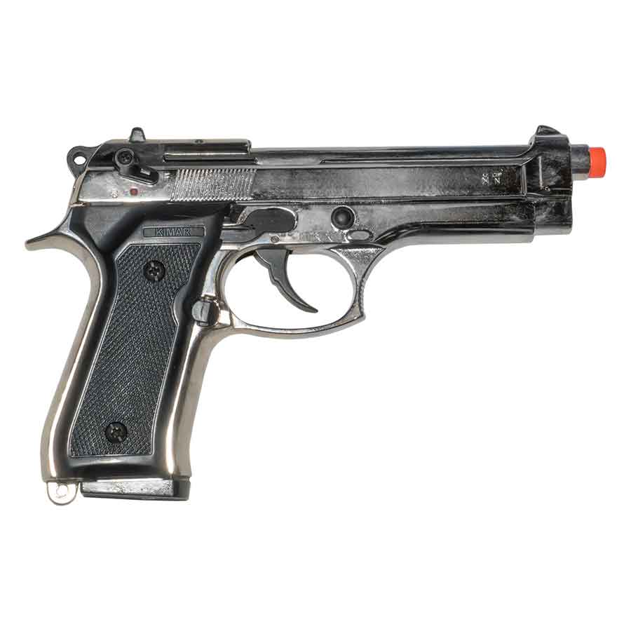 Kimar Model 92 Blank-Firing Pistol | Semi-Auto Front-Firing 9mm PAK | Nickel Finish