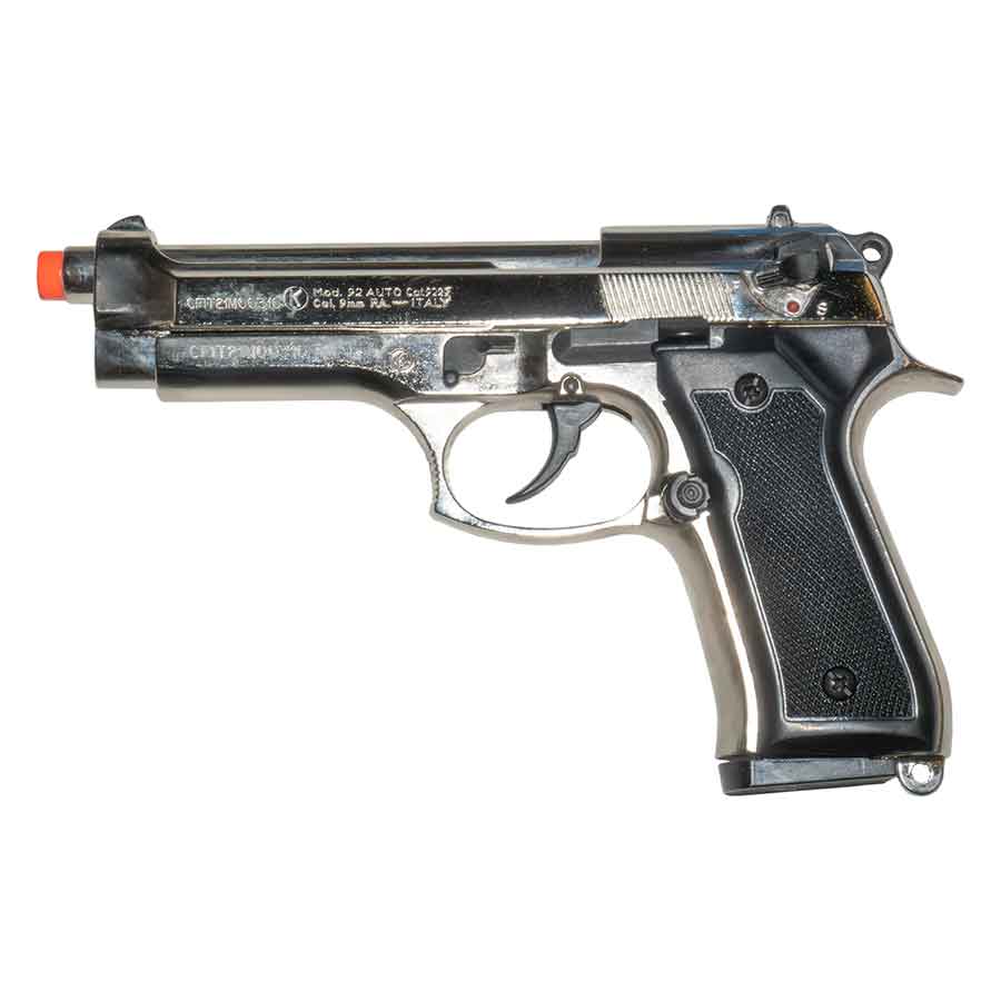 Kimar Model 92 Blank-Firing Pistol | Semi-Auto Front-Firing 9mm PAK | Nickel Finish
