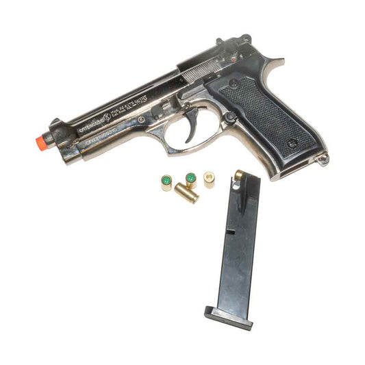 Kimar Model 92 Blank-Firing Pistol | Semi-Auto Front-Firing 9mm PAK | Nickel Finish