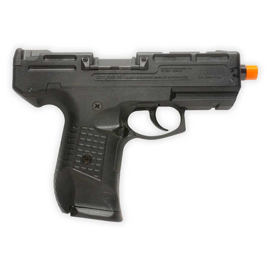 Pistola de fogueo ZORAKI 925 | 9 mm PAK, totalmente automática, de disparo frontal | Acabado pavonado