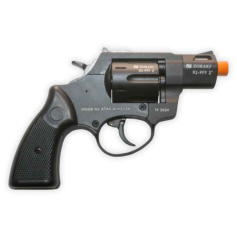 ZORAKI R2 2" Barrel Blank-Firing Revolver | Front-Firing 9mm PAK / .380 Caliber | Black Finish