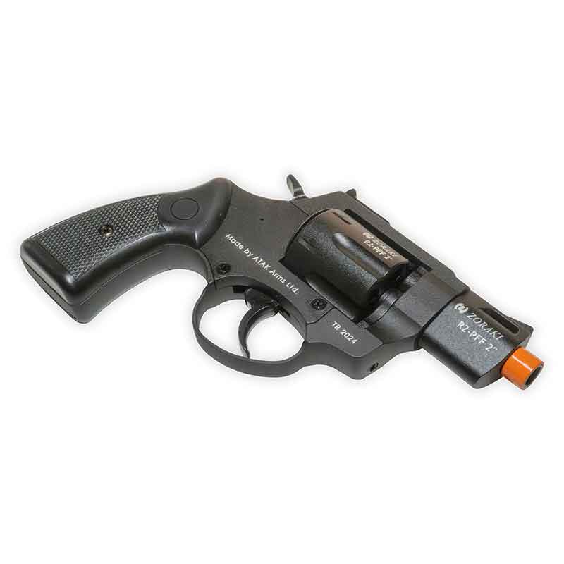 ZORAKI R2 2" Barrel Blank-Firing Revolver | Front-Firing 9mm PAK / .380 Caliber | Black Finish