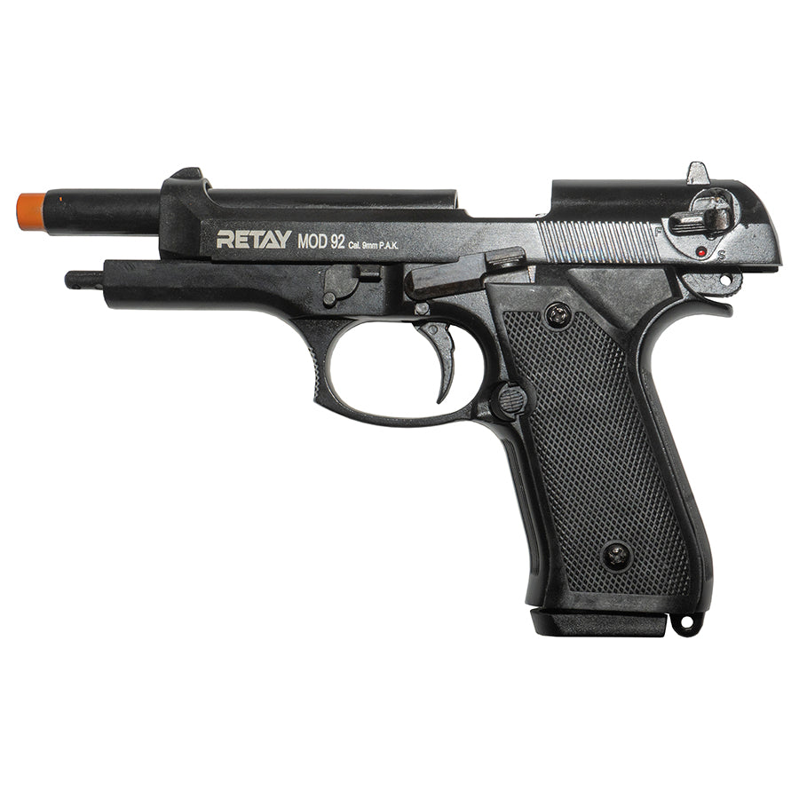 Retay Mod 92 Front-Firing Blank Pistol Black Finish 9mm PAK