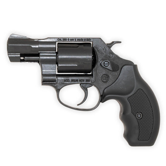 Revólver Bruni .38 Special de 2" con cañón de fogueo | Calibre .380 de percusión superior | Acabado negro