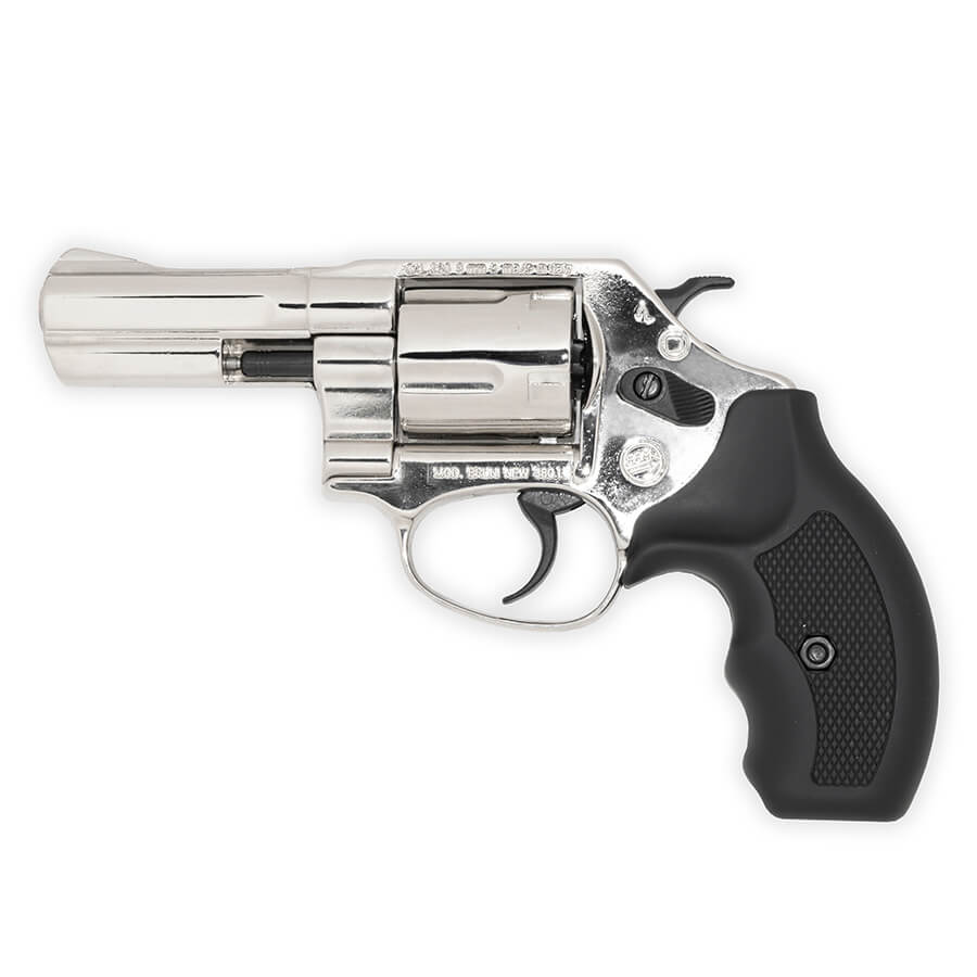 Bruni .38 Special 3" Barrel Blank-Firing Revolver | Side-Firing .380 Caliber | Nickel Finish