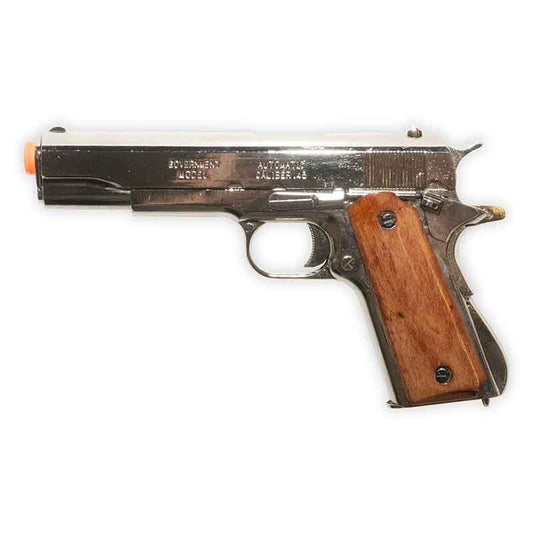 Non-Firing - 1911 Replica | Non-Removable Magazine | Nickel Finish with Wood Grips