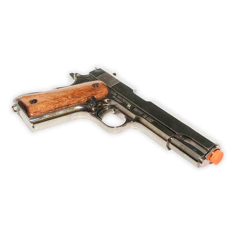 Non-Firing - 1911 Replica | Non-Removable Magazine | Nickel Finish with Wood Grips