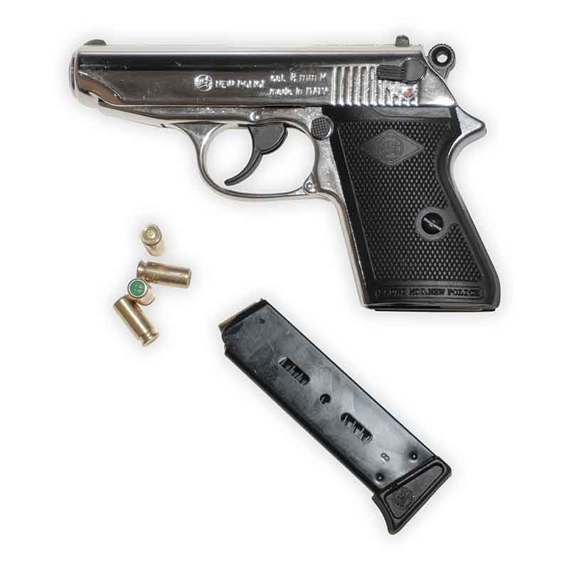Bruni Lady K Blank-Firing Pistol | Top-Firing 8mm PAK | Nickel Finish