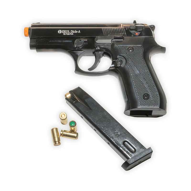Ekol Dicle Blank-Firing Pistol | Front-Firing 9mm PAK | Blued Finish