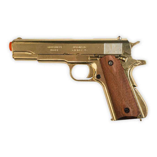 Non-Firing M1911 Replica | Denix | Gold Finish Wooden Grips