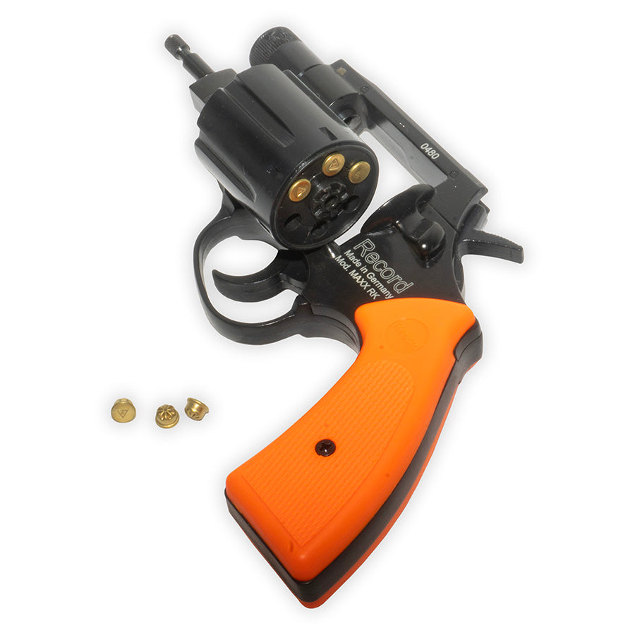 Record Maxx Rk Blank-firing Revolver| Front-Firing 6mm or .22 crimp | Safety Orange