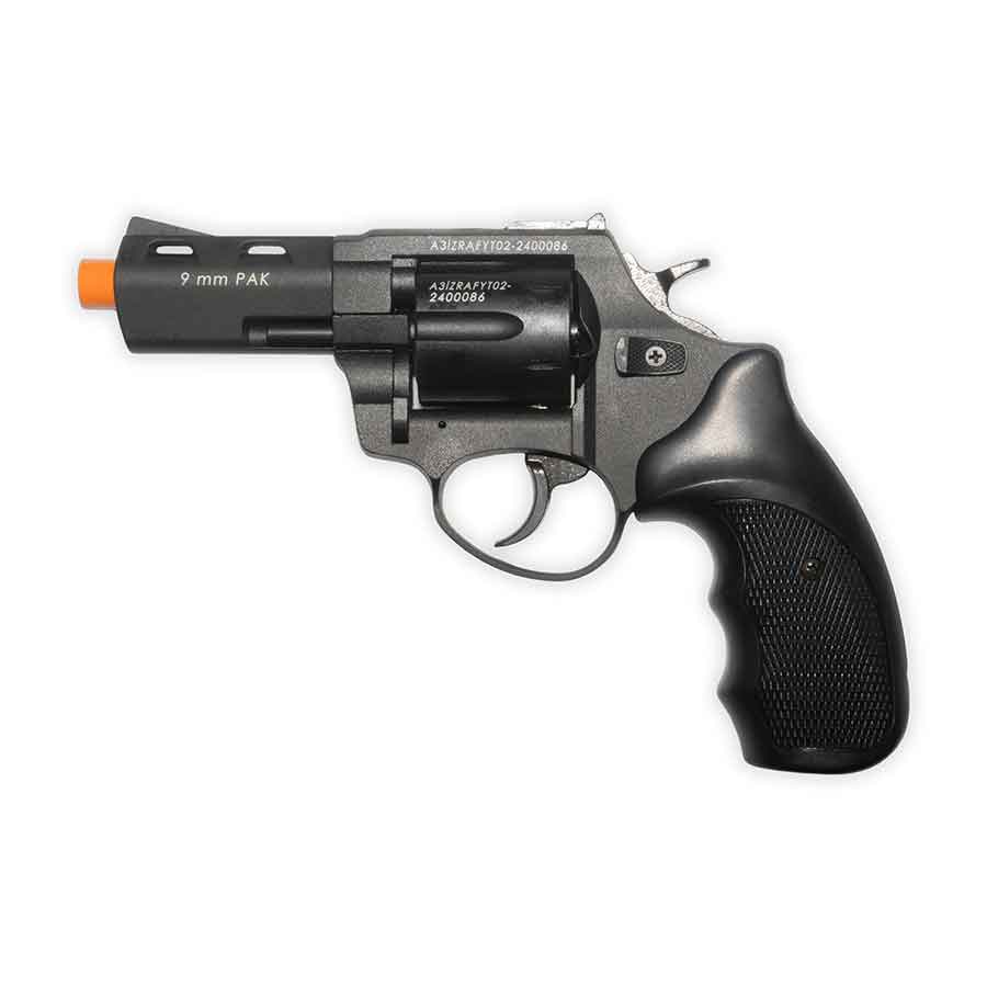 ZORAKI R2 3" Barrel Blank-Firing Revolver | Front-Firing 9mm PAK / .380 Caliber | Black Finish