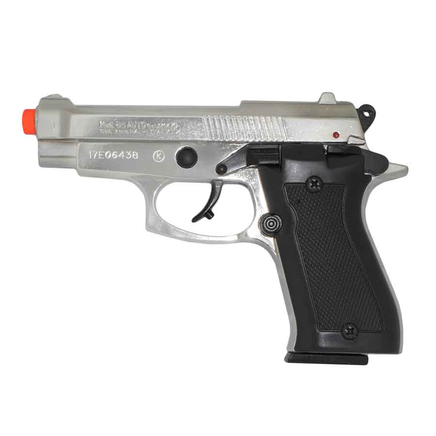 Kimar Model 85 Blank-Firing Semi-Auto Pistol | Front Fire 9mm PAK | Chrome Finish