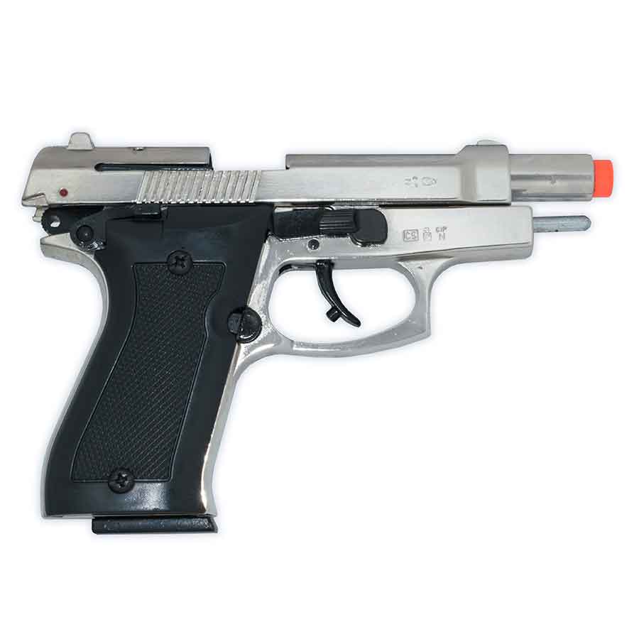 Kimar Model 85 Blank-Firing Semi-Auto Pistol | Front Fire 9mm PAK | Chrome Finish