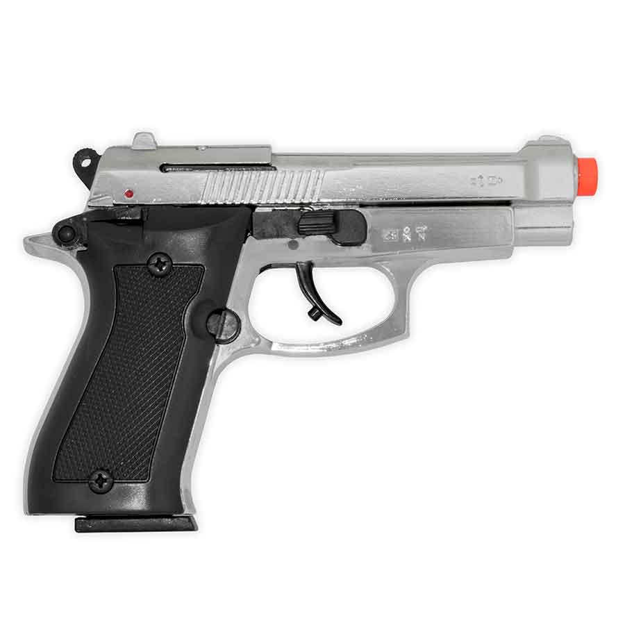 Kimar Model 85 Blank-Firing Semi-Auto Pistol | Front Fire 9mm PAK | Chrome Finish