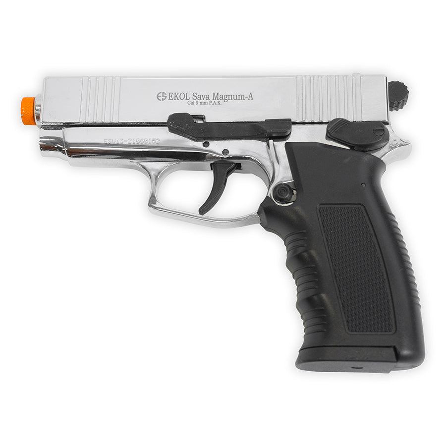 Ekol Sava Magnum | 9mm PAK Blank-Firing Pistol | Nickel Finish