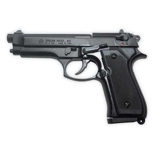 Bruni Mod 92 Semi-Auto Blank-Firing Pistol | Side-Firing 8mm PAK | Blued Finish