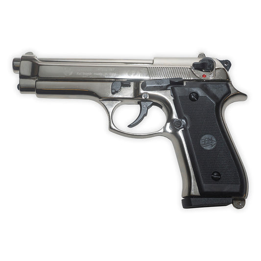 Pistola semiautomática Bruni Mod 92 de fogueo | 8 mm PAK de percusión superior | Acabado niquelado