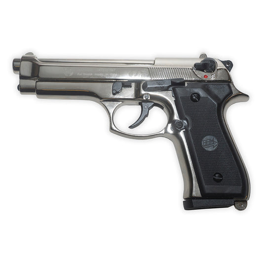 Bruni Mod 92 Semi-Auto Blank-Firing Pistol | Side-Firing 8mm PAK | Nickel Finish