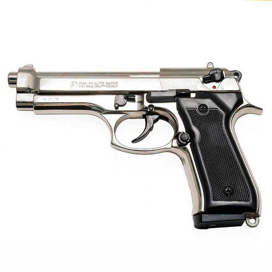 Kimar Model 92 Blank-Firing Pistol | Semi-Auto Top-Firing 9mm PAK | Chrome Finish