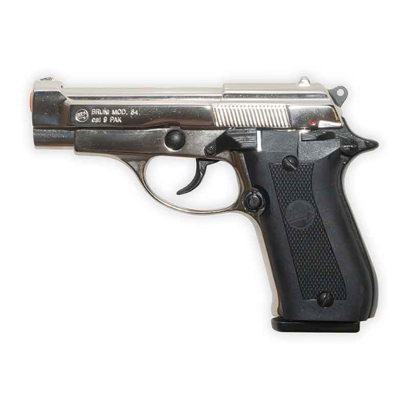 Bruni Model 84 Blank-Firing Pistol | Semi-Auto 9mm PAK | Nickel Finish ...