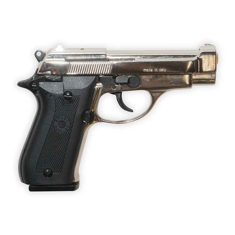 Bruni Model 84 Blank-Firing Pistol | Semi-Auto 9mm PAK | Nickel Finish