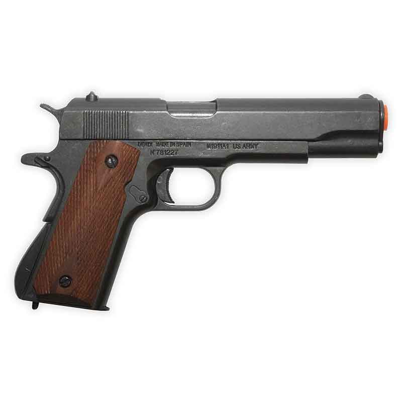 Non-Firing - 1911 Replica | Non-Removable Magazine | Blued Finish with Scored Wooded Grips