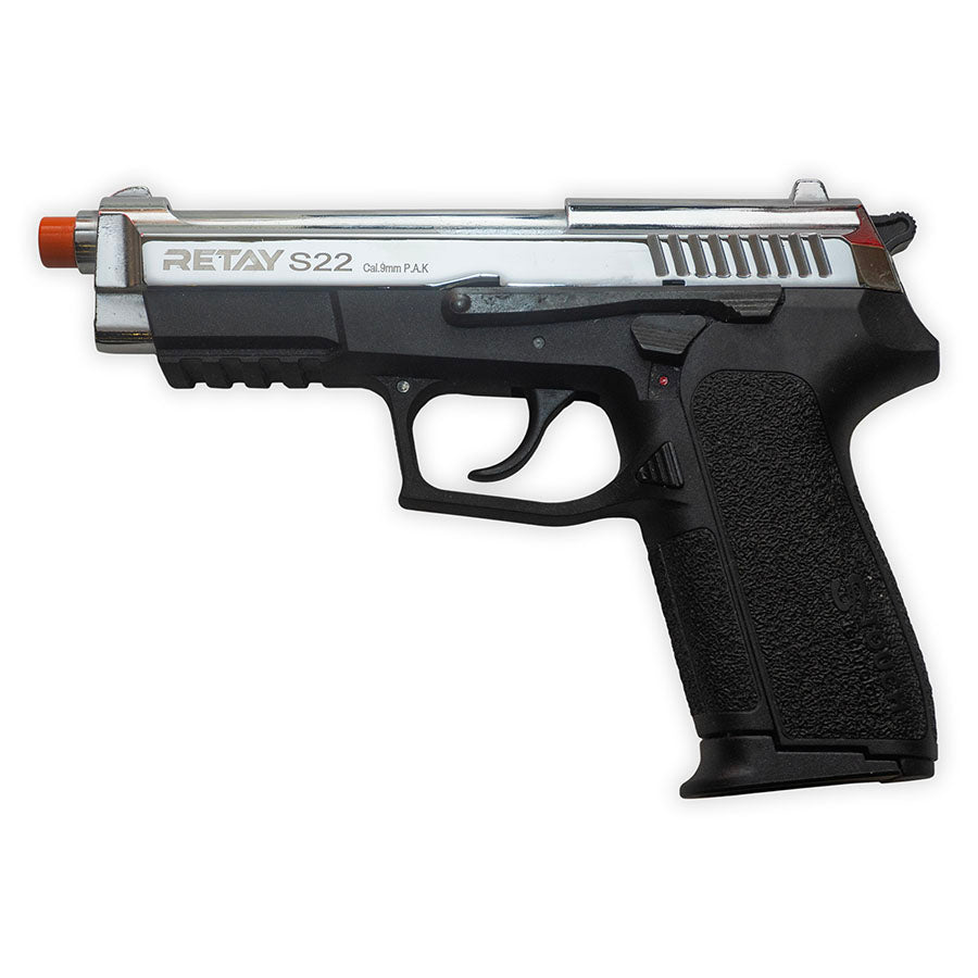 Retay S22 Blank-Fring Pistol | Front-Firing 9mm PAK | Nickel Finish
