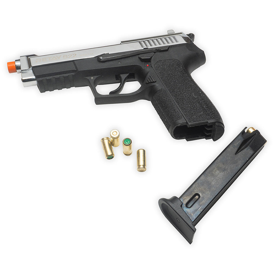 Retay S22 Blank-Fring Pistol | Front-Firing 9mm PAK | Nickel Finish