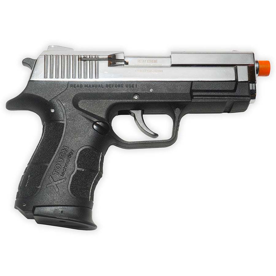 Retay XTREME Blank Firing Pistol | Front-Firing 9mmPAK | Nickel Finish