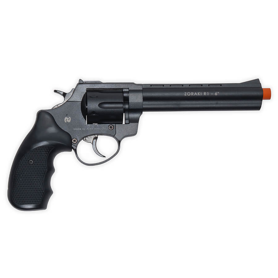 Zoraki R1 6" Barrel Blank-Firing Revolver | Front-Firing .380 Caliber | Black Finish