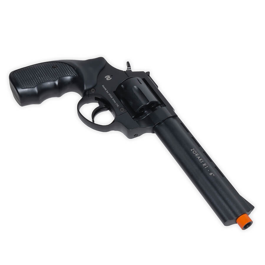 Zoraki R1 6" Barrel Blank-Firing Revolver | Front-Firing .380 Caliber | Black Finish