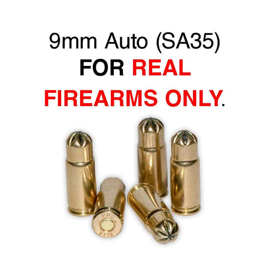9mm Auto Brass Blank Ammunition (50)