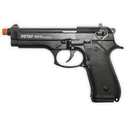 Retay Mod 92 Blank-Firing Pistol | Front-Firing 9mm PAK | Black Finish