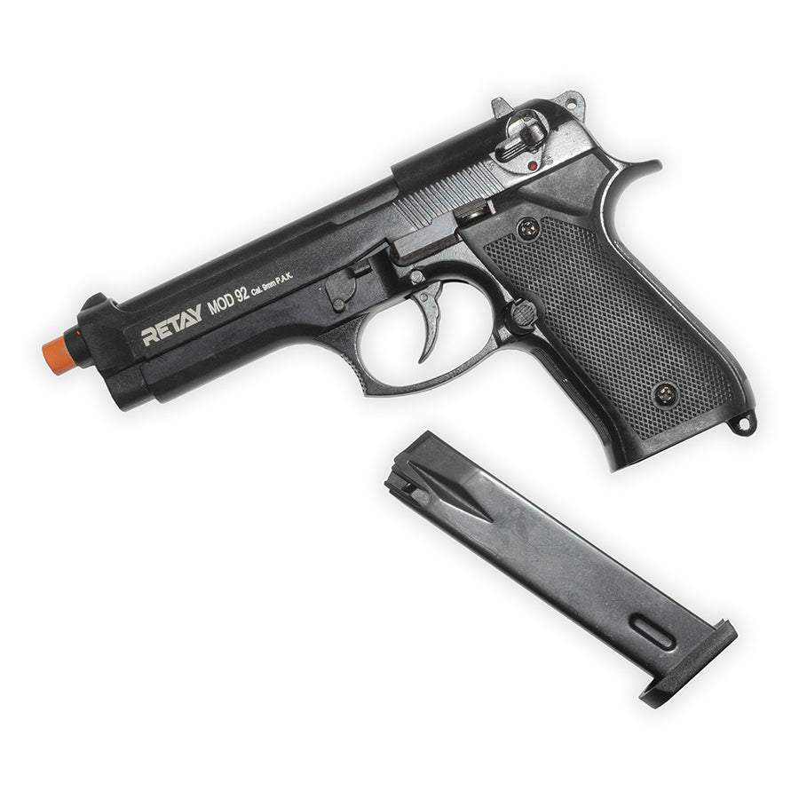 Retay Mod 92 Front-Firing Blank Pistol Black Finish 9mm PAK
